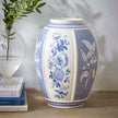 Spode - Blue Italian - Panel Vase 10 British Flowers