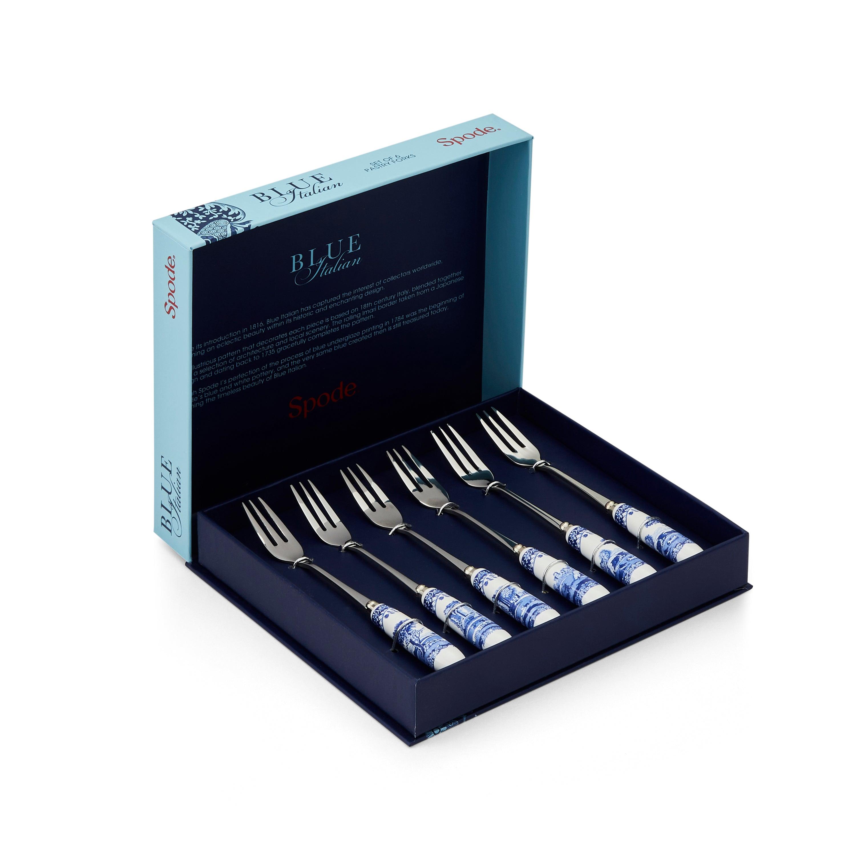 Spode - Blue Italian - Pastry Forks (Set of 6)
