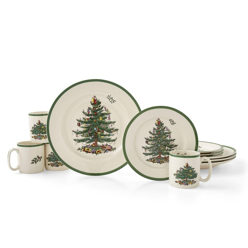 Spode - Christmas Tree - 12 Piece Set - Dinner, Salad, Mug