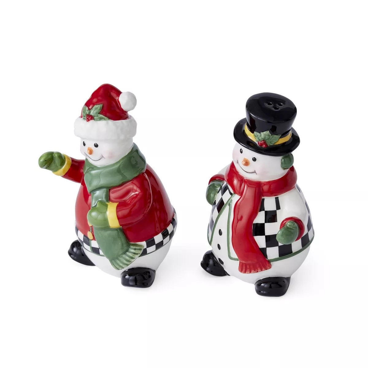 Spode - Christmas Tree - 2Pc Figural Black & White Salt& Pepper Shaker