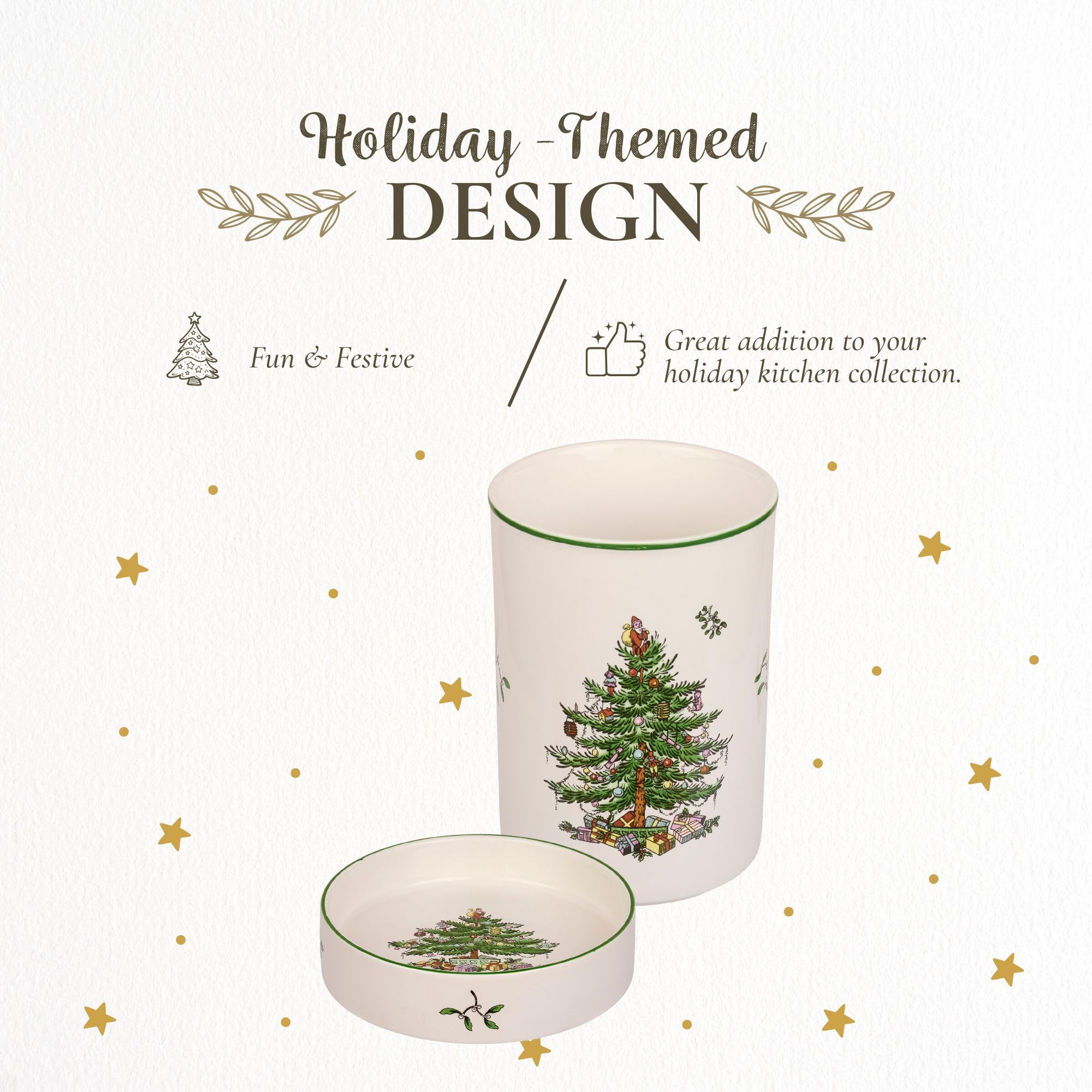 Spode - Christmas Tree - 2Pc Wine Chiller & Coaster Set