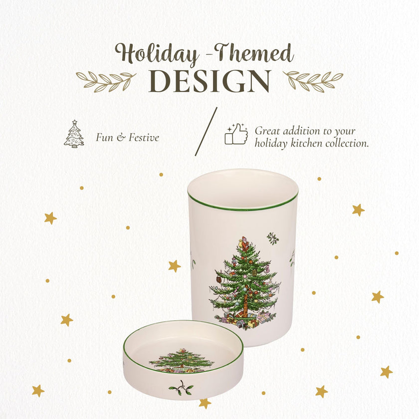 Spode - Christmas Tree - 2Pc Wine Chiller & Coaster Set