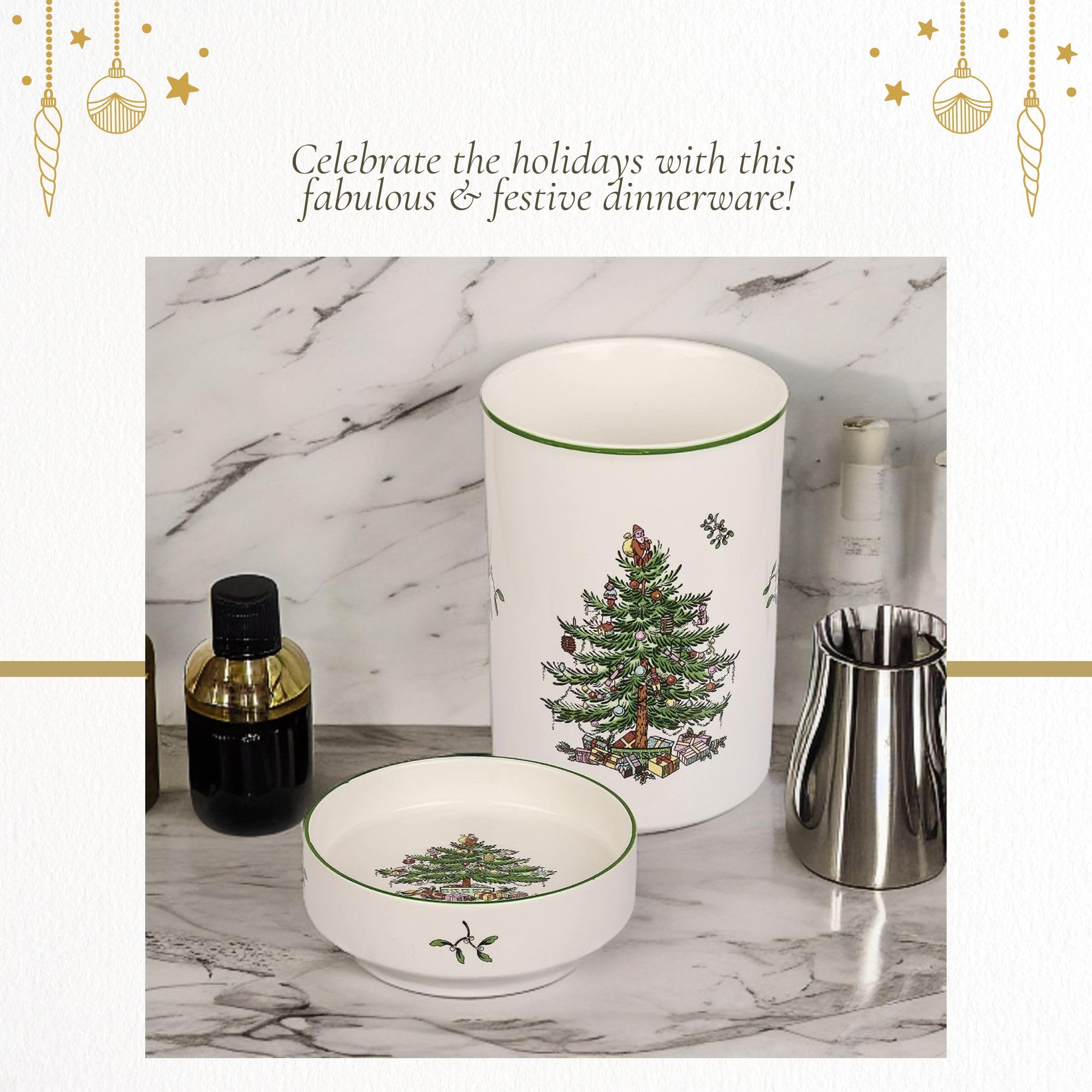Spode - Christmas Tree - 2Pc Wine Chiller & Coaster Set