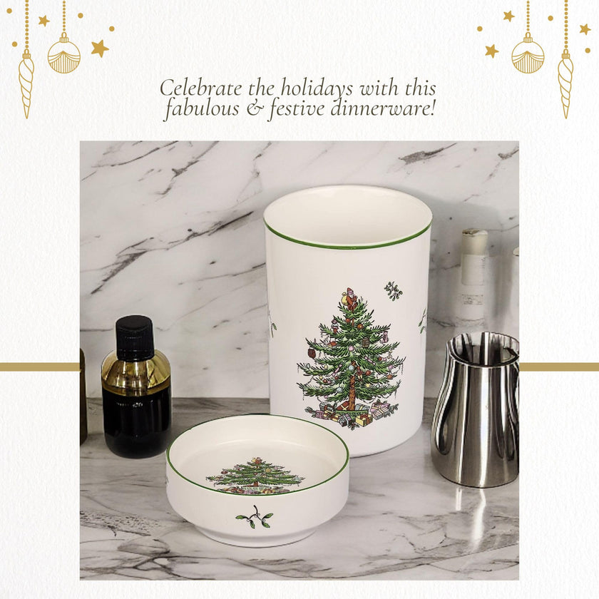 Spode - Christmas Tree - 2Pc Wine Chiller & Coaster Set