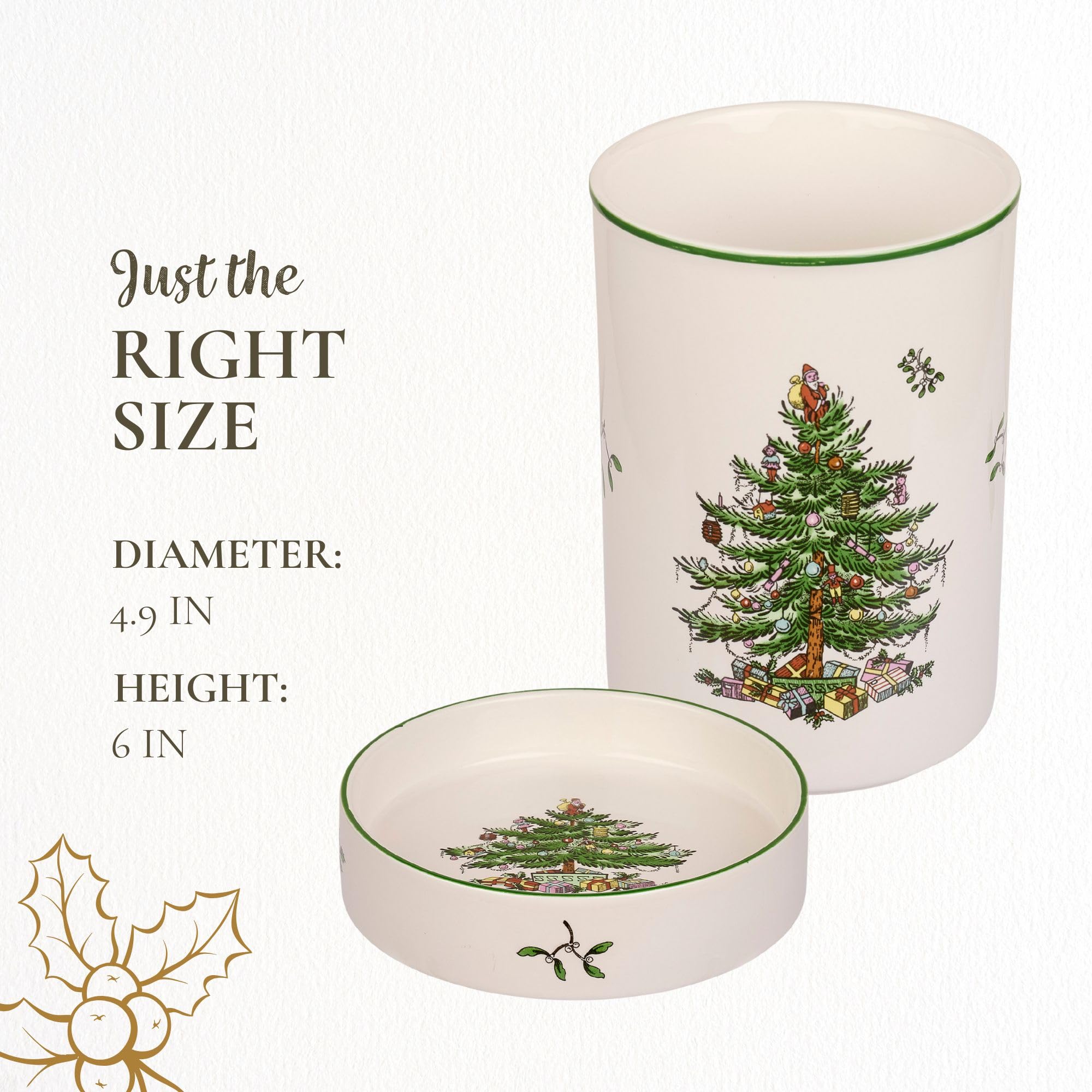 Spode - Christmas Tree - 2Pc Wine Chiller & Coaster Set