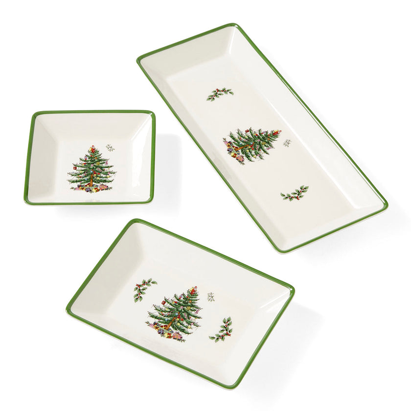 Spode - Christmas Tree - 3Pc Nesting Trays Traditional