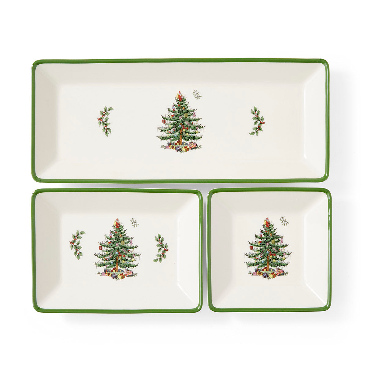 Spode - Christmas Tree - 3Pc Nesting Trays Traditional