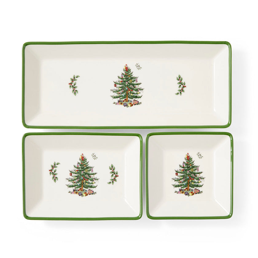 Spode - Christmas Tree - 3Pc Nesting Trays Traditional