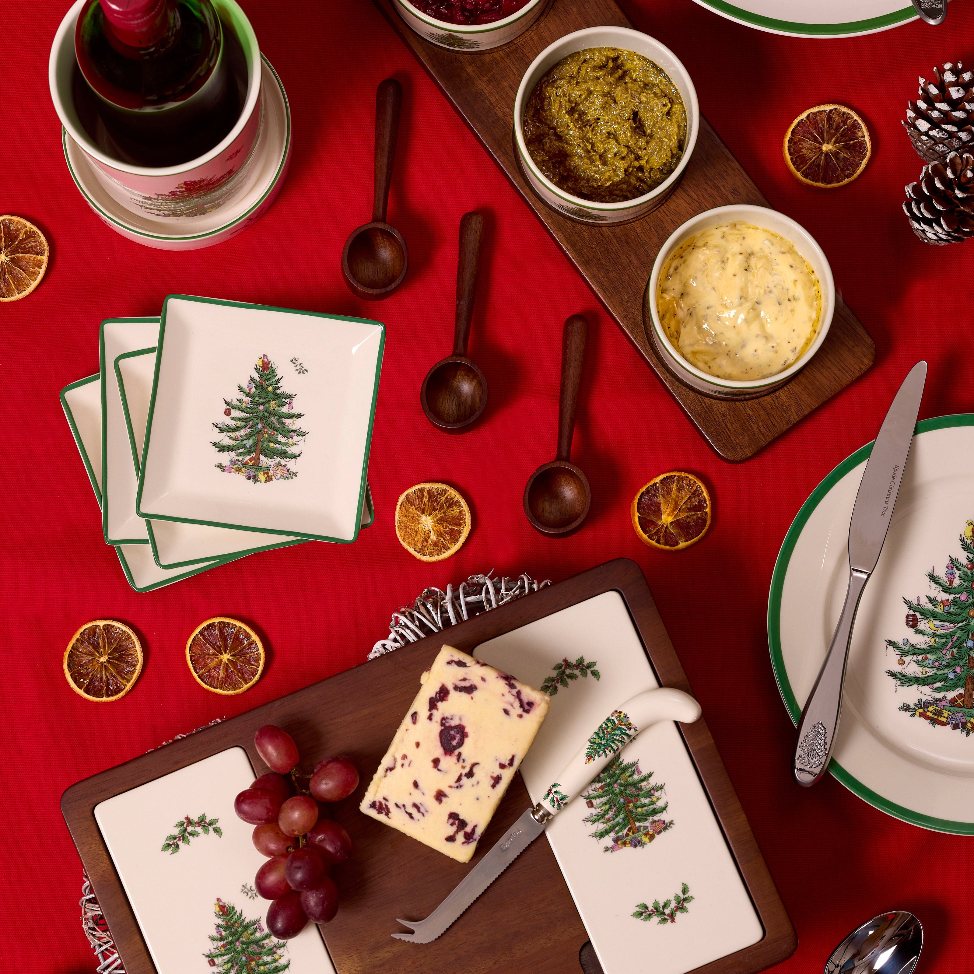 Spode - Christmas Tree - 7Pc Condiment Bowl Set