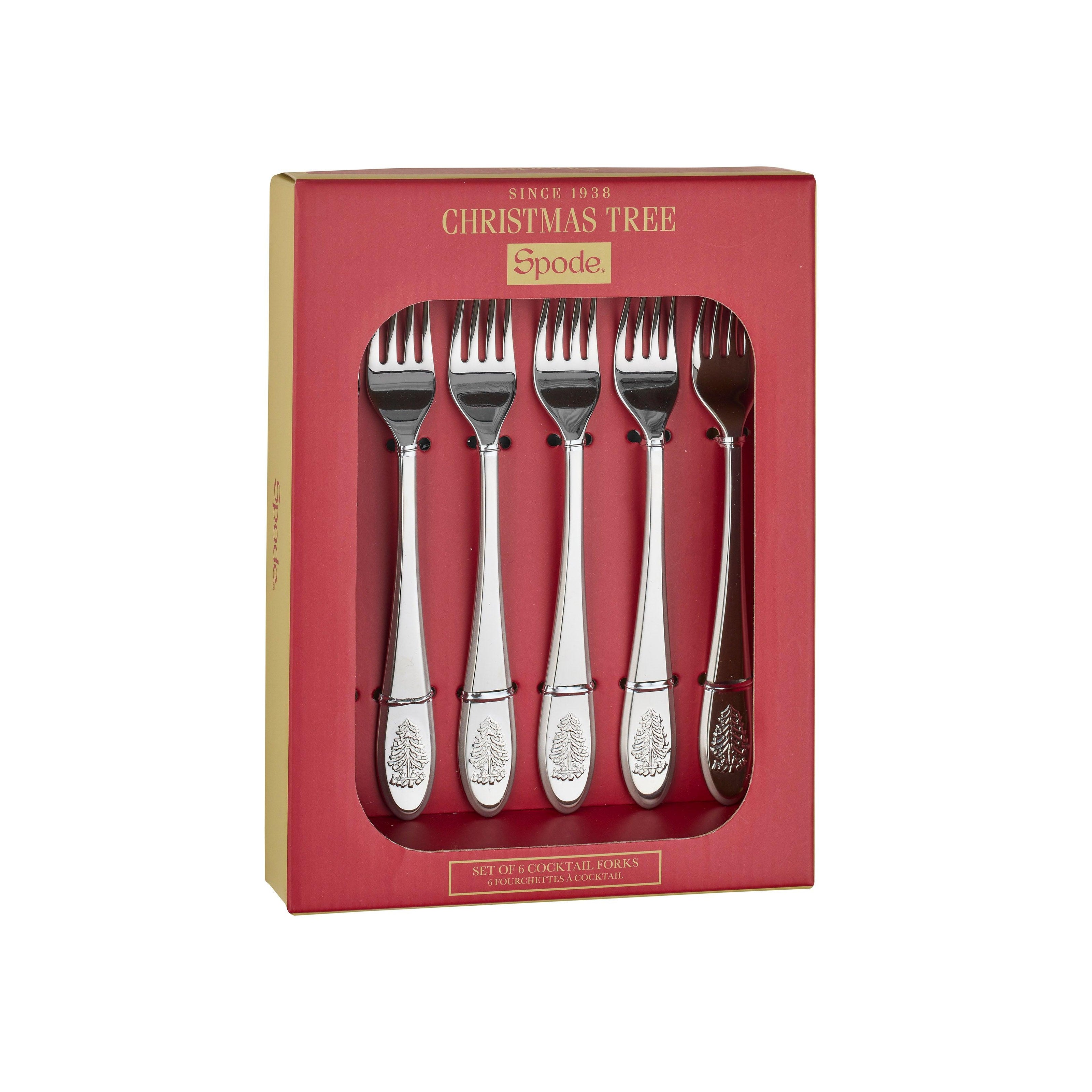 Spode - Arbre de Noël - Fourchettes à cocktail (lot de 6)