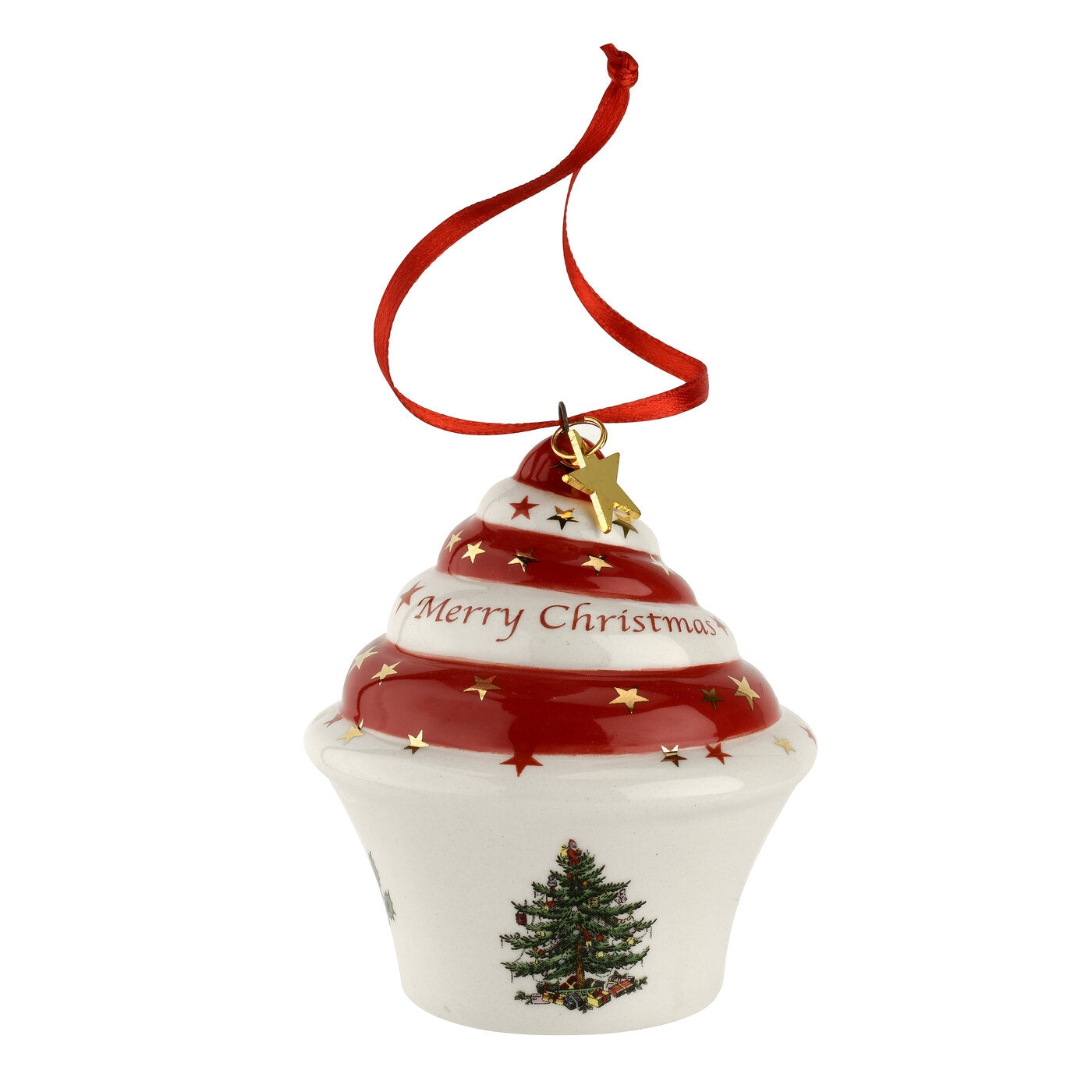 Décoration de cupcake en forme de sapin de Noël de la marque Spode.