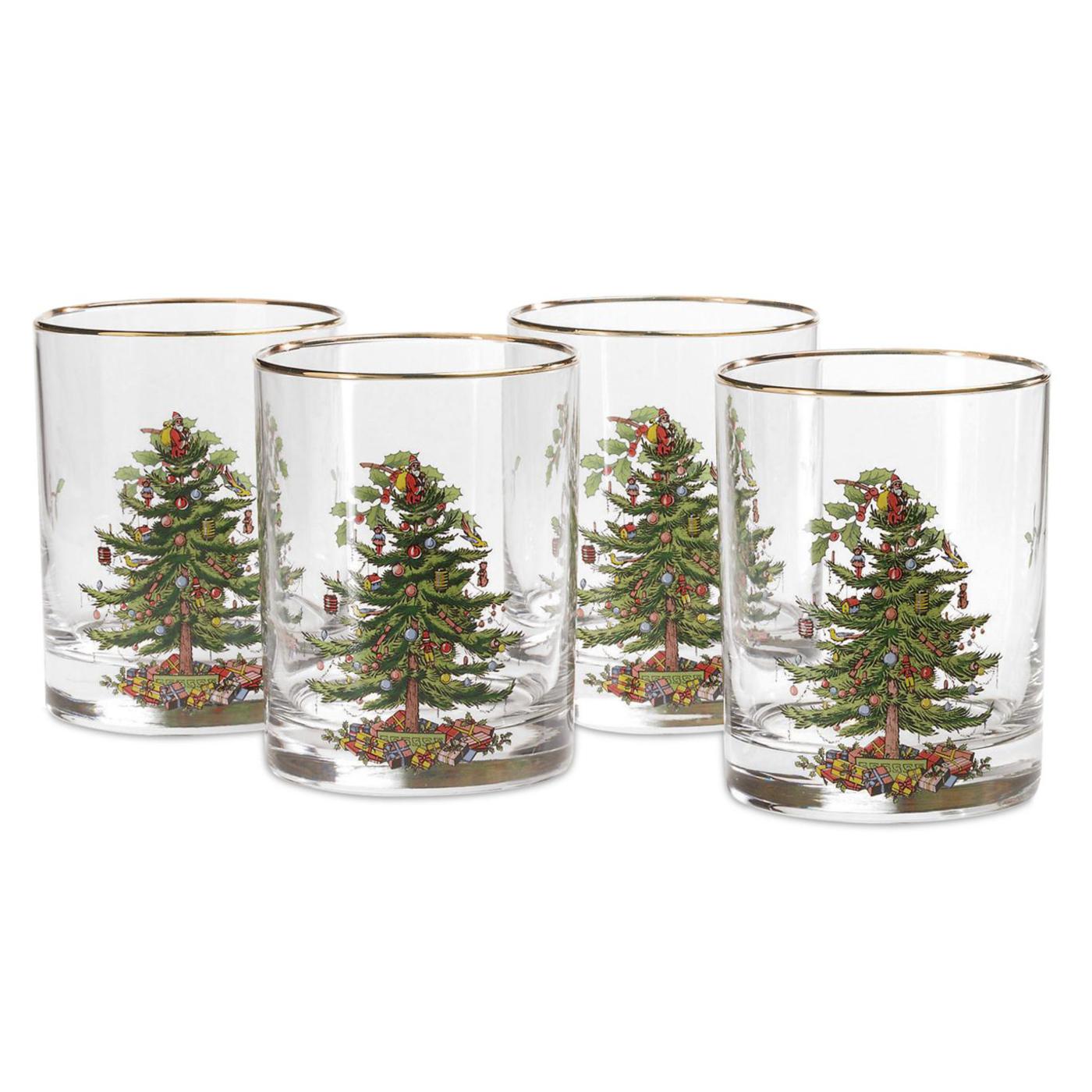Spode - Christmas Tree - Double Old Fashioned Glasses | 14Oz (Set of 4)