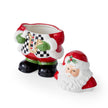 Spode - Christmas Tree - Figural Black & White Santa Candy Jar