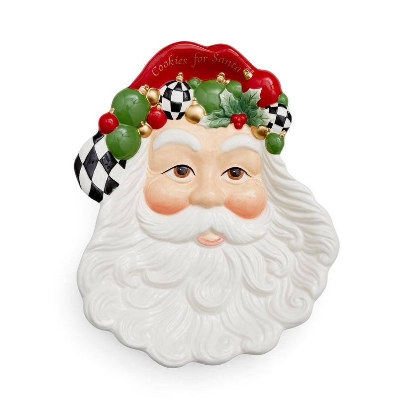 Spode - Christmas Tree - Figural Black & White Santa Plate