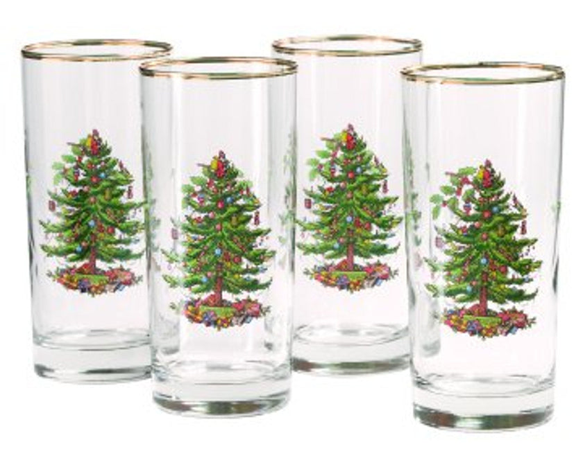 Spode - Christmas Tree - Highball Glasses S/4 | 15 Oz