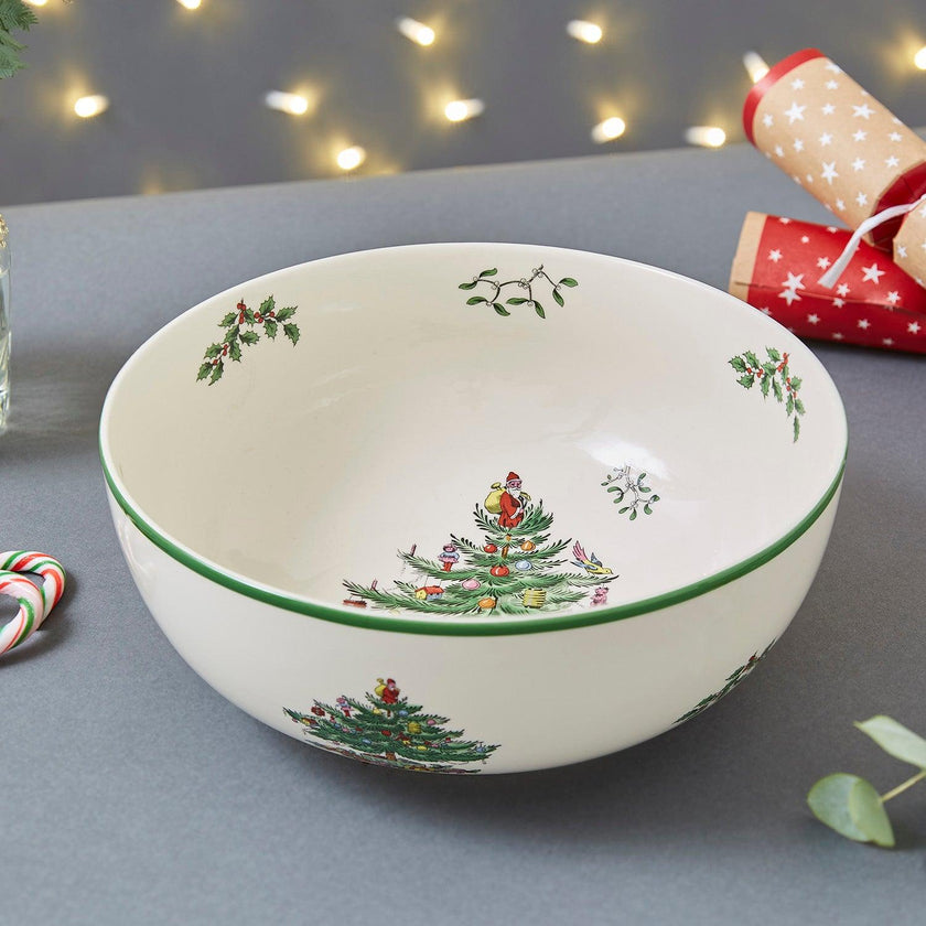 Bol rond de grande taille Spode - Arbre de Noël