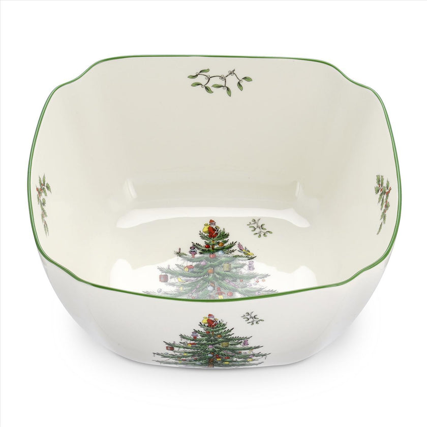 Spode - Christmas Tree - Large Square Bowl | 10 Inch
