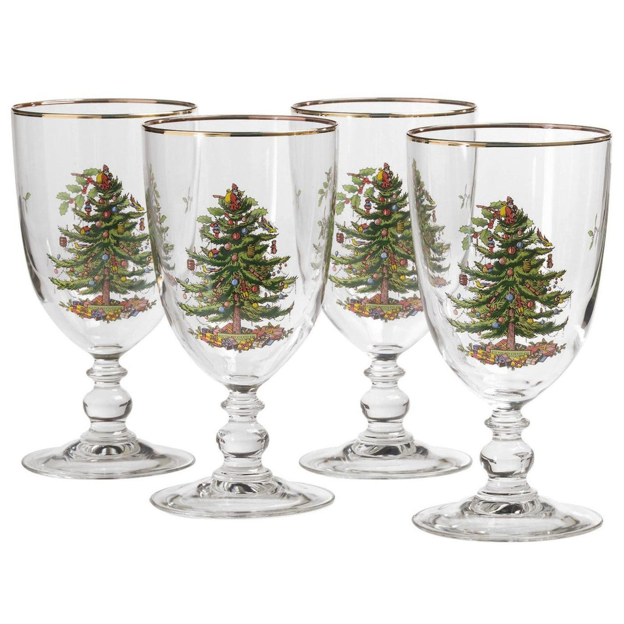 Spode - Arbre de Noël - Goblets sur pied (lot de 4) | 16 oz