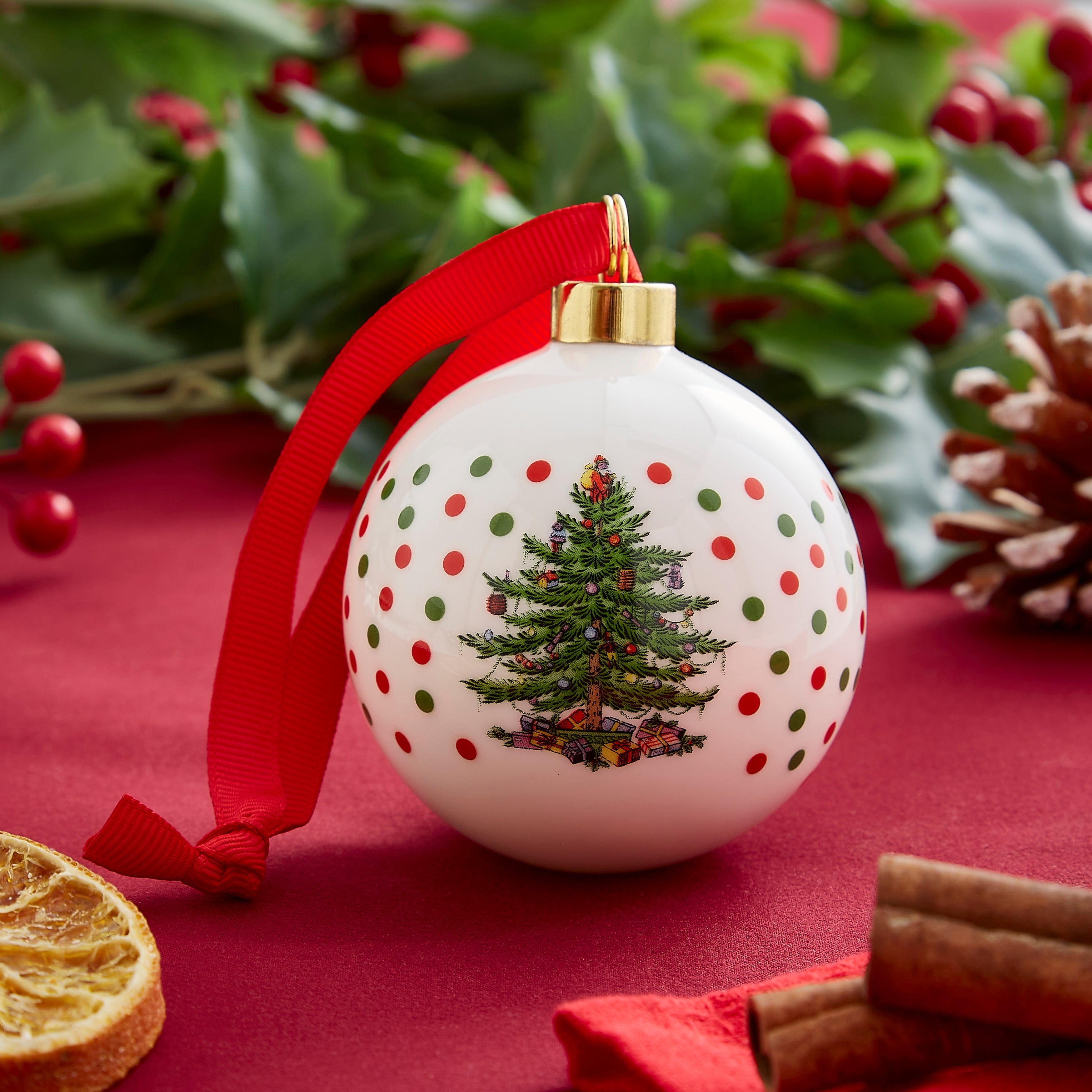 Spode - Christmas Tree - Polka Dot Bauble