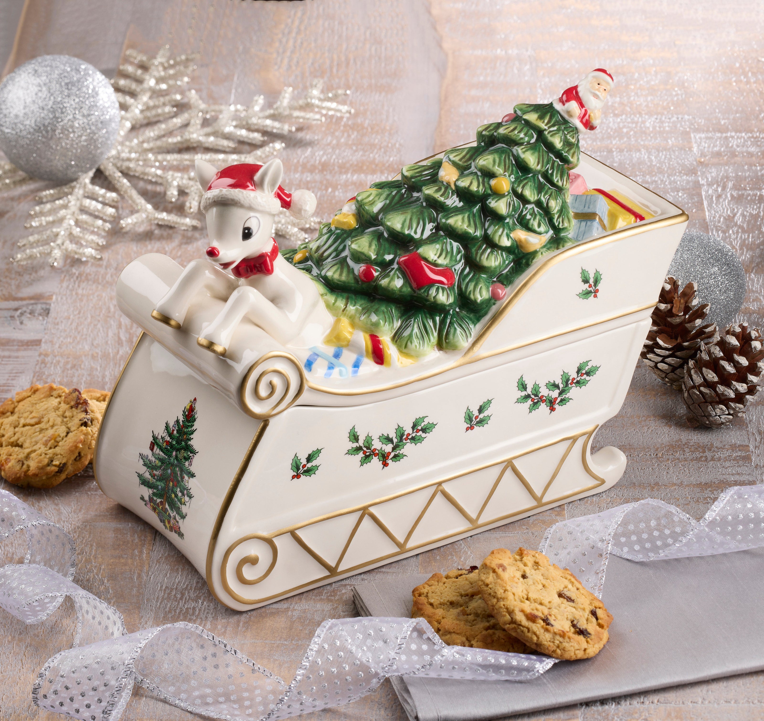 Spode - Christmas Tree - Rudolph Cookie Jar
