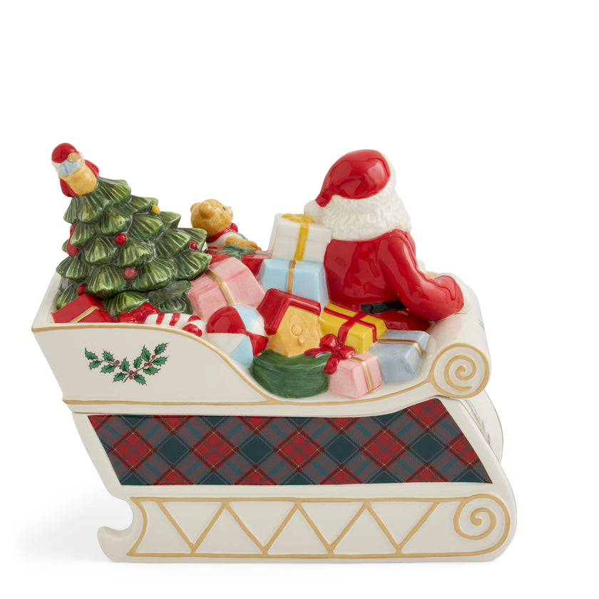Spode - Christmas Tree - Santa Sleigh Cookie Jar | 13.5 Inch