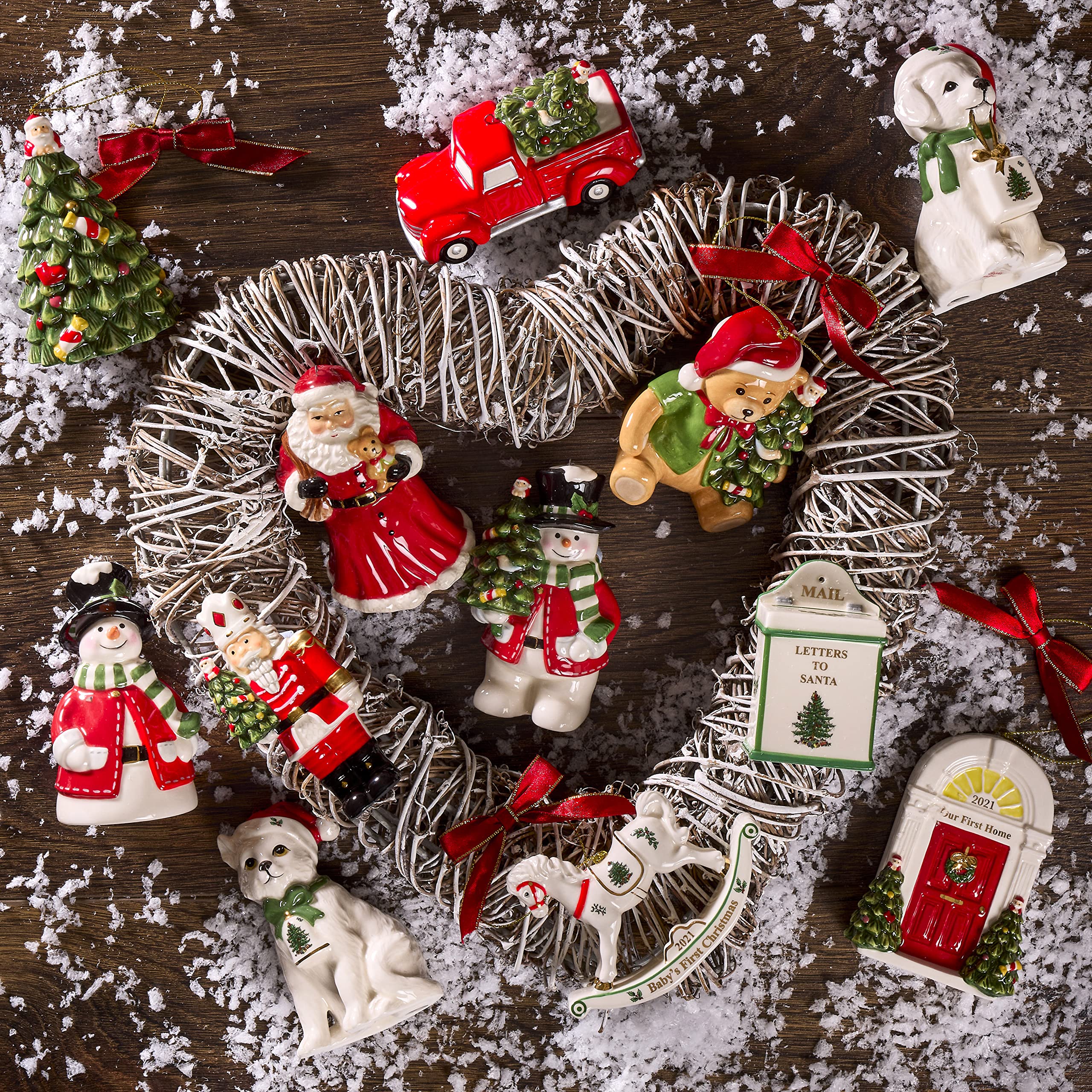 Ornement de sapin de Noël en forme de bonhomme de neige Spode