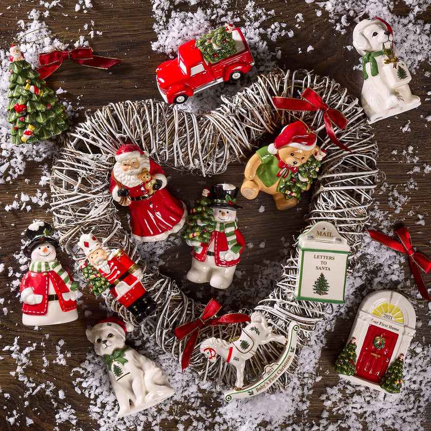Ornement de sapin de Noël en forme de bonhomme de neige Spode
