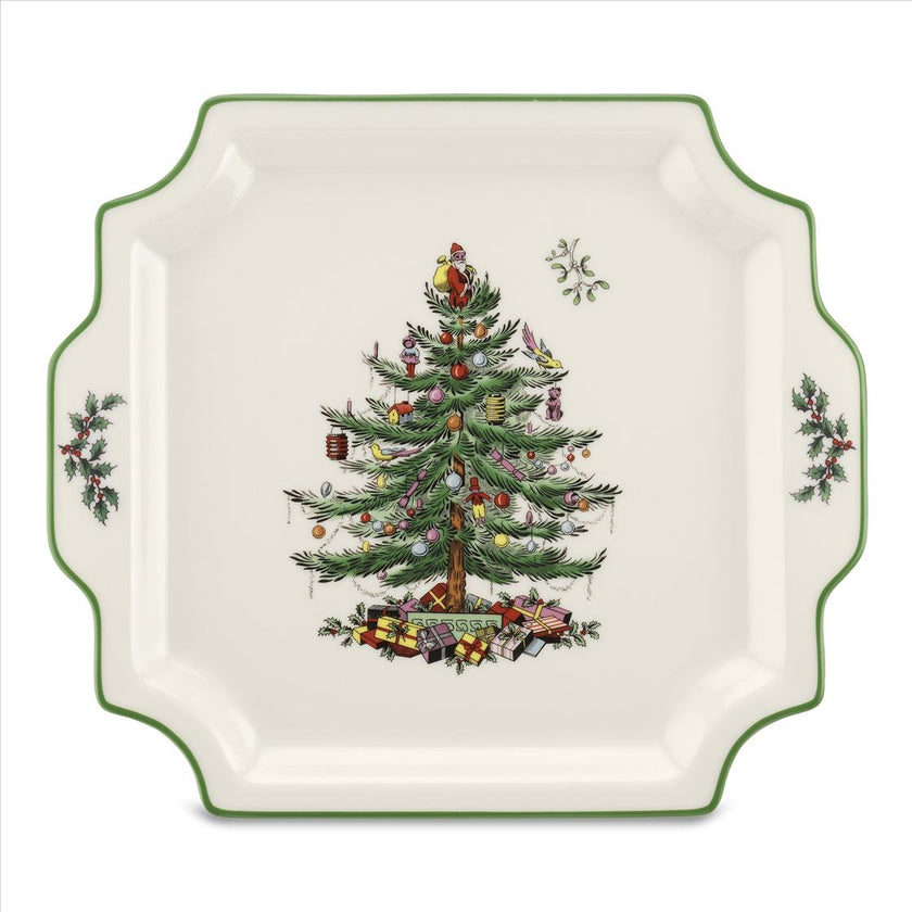 Spode - Christmas Tree - Square Handled Platter