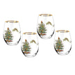 Spode - Christmas Tree - Stemless Wine Glasses (Set of 4) | 19 Oz