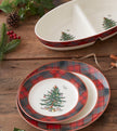 Spode - Arbre de Noël - Tartan - Assiette de dîner de 10,5 pouces