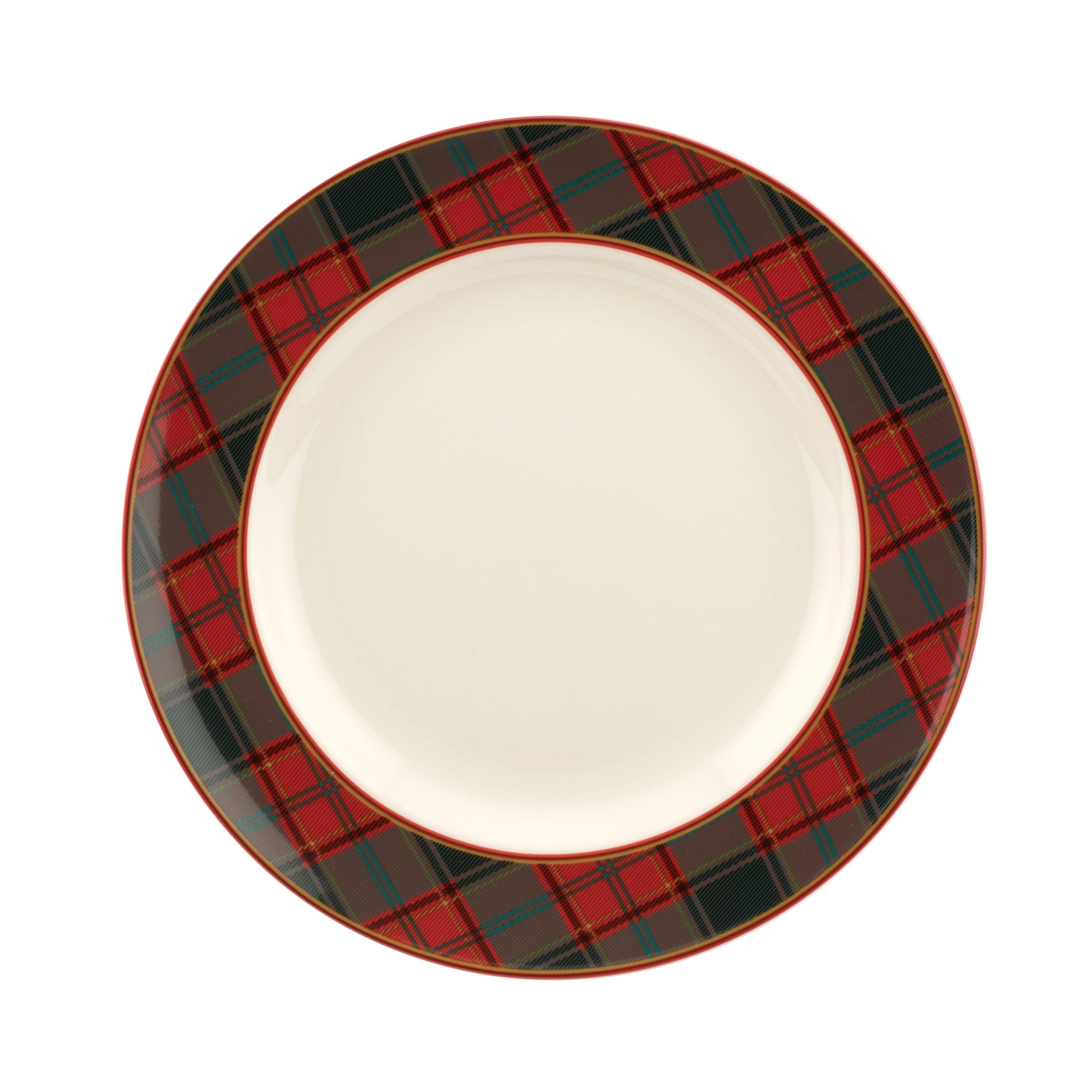Spode - Arbre de Noël - Tartan - Assiette de dîner de 10,5 pouces