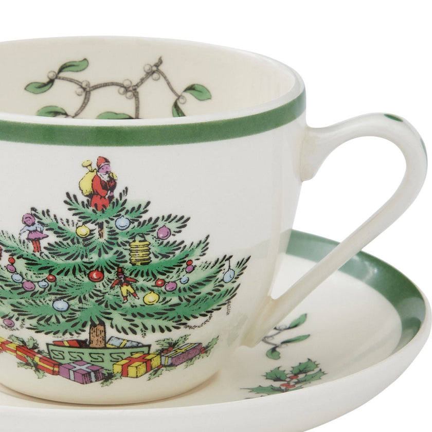 Spode - Christmas Tree - Teacup & Saucer | 7 Oz