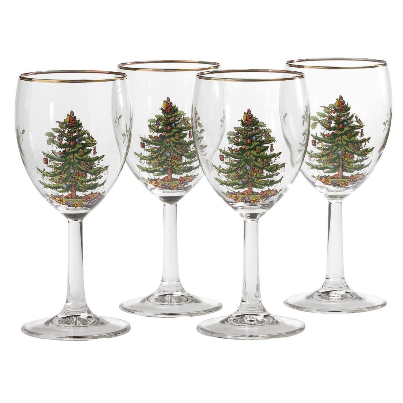 Spode - Arbre de Noël - Verres à vin (lot de 4) | 13 Oz
