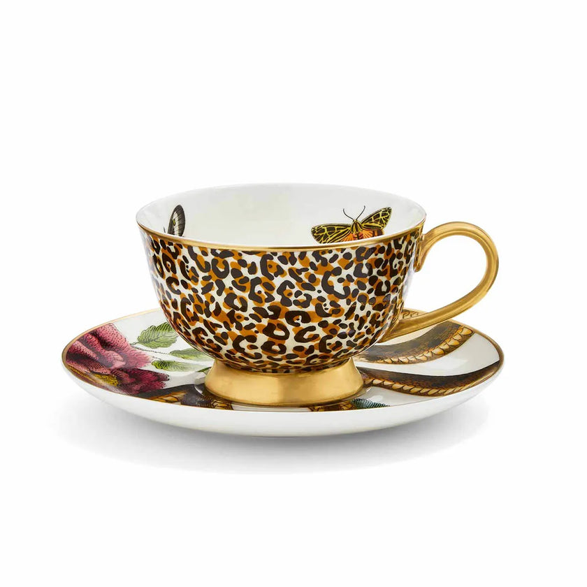 Spode - Creatures of Curiosity - Teacup & Saucer Coupe (Leopard/Snake)