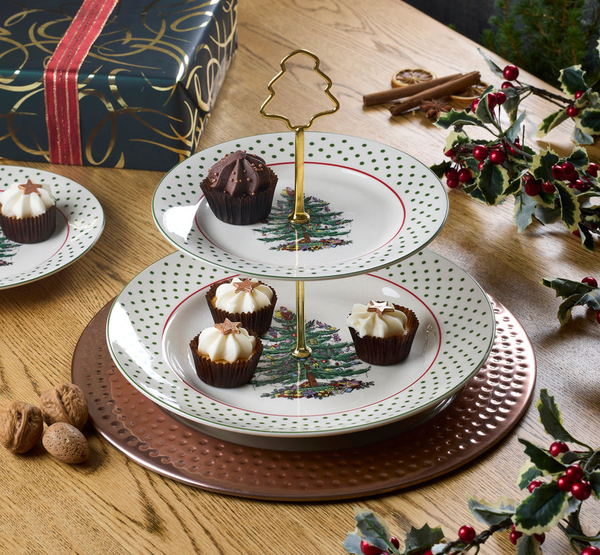 Spode - Polka Dot Tiered Server | 10 Inch