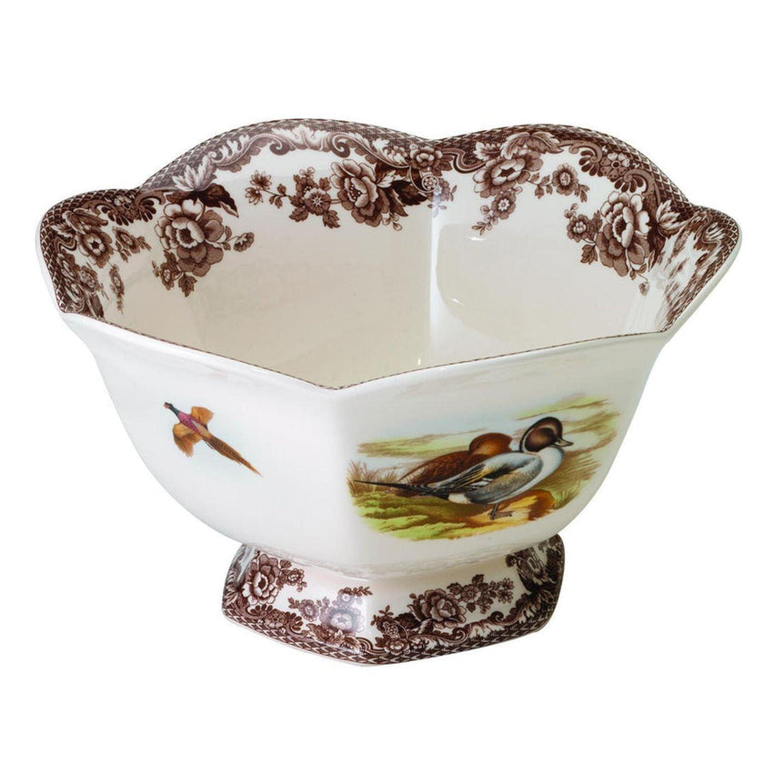 Spode - Woodland - Hexagonal Footed Bowl | 8.5 Inch