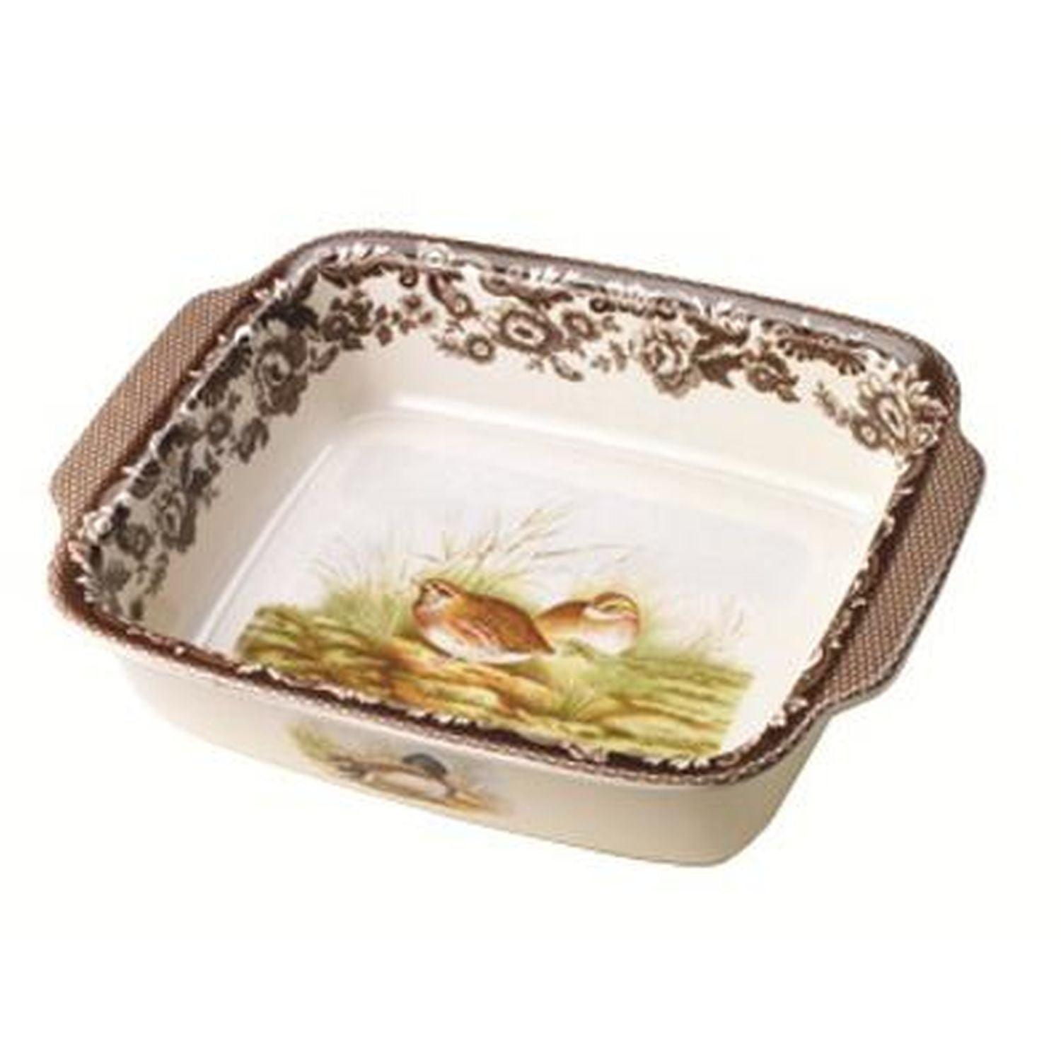 Spode - Woodland - Plat rectangulaire avec poignées | 29,8 x 38,1 cm