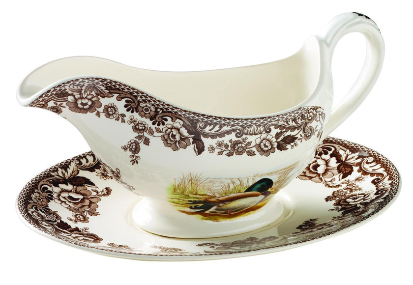Spode - Woodland - Sauce Boat & Stand