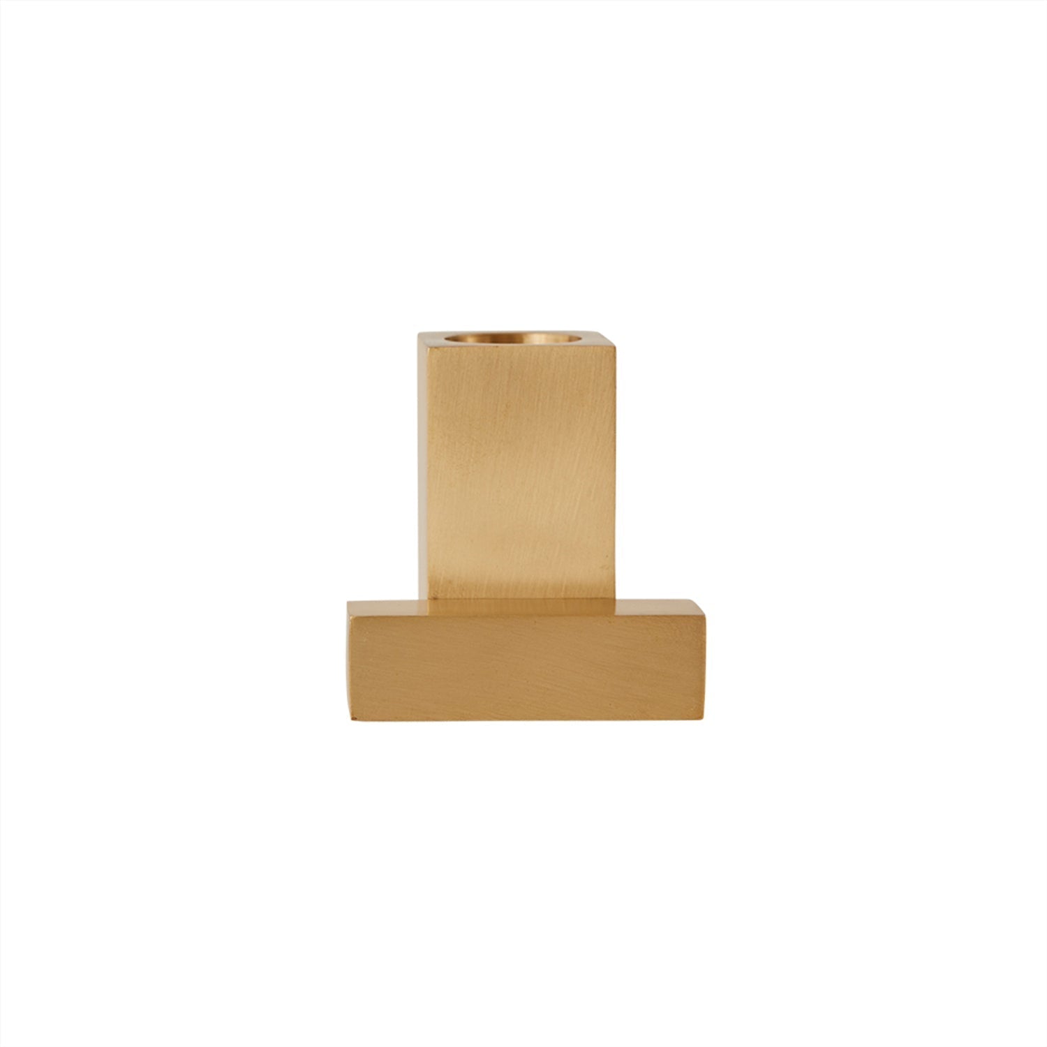Square Candleholder - Solid Brass - Brushed Brass