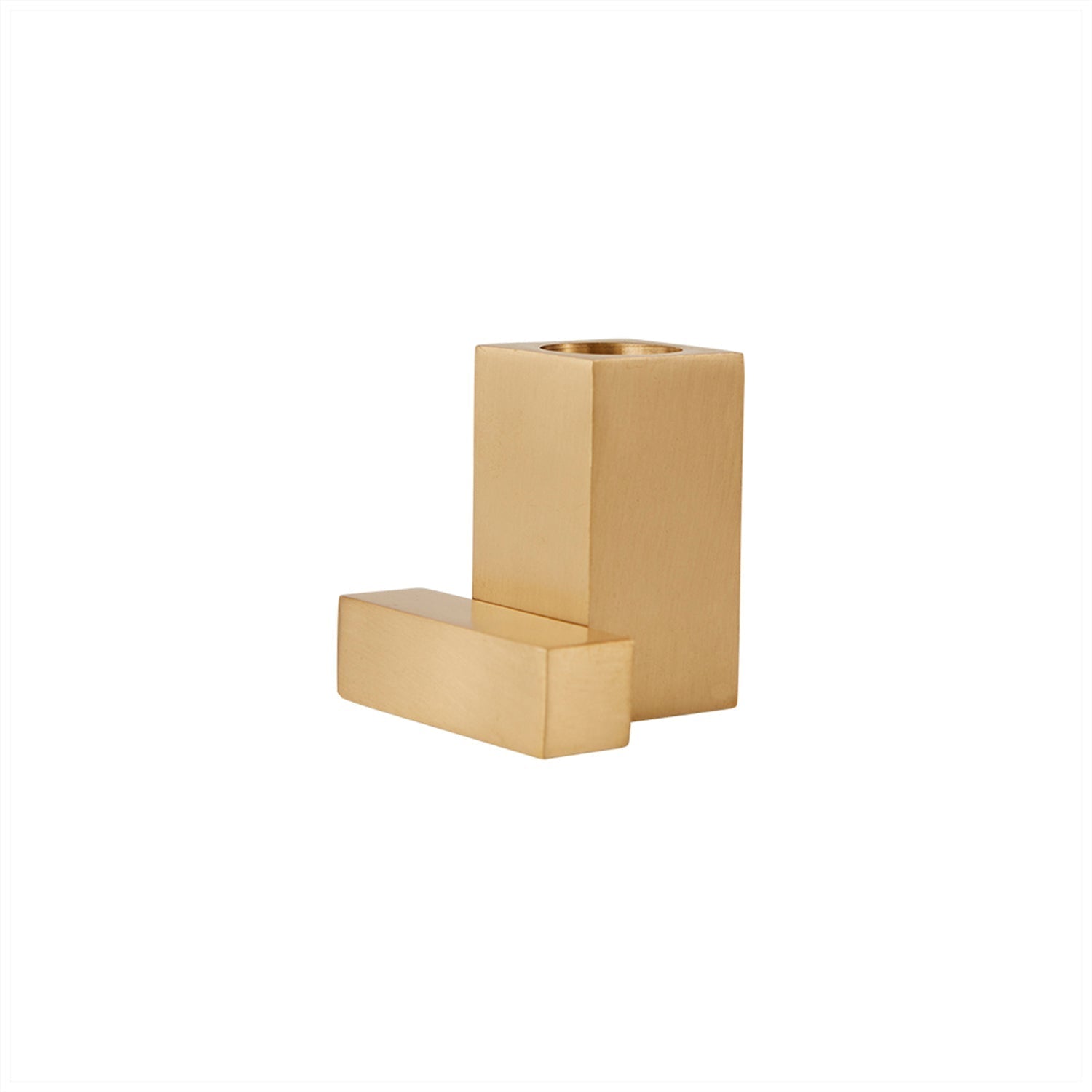 Square Candleholder - Solid Brass - Brushed Brass