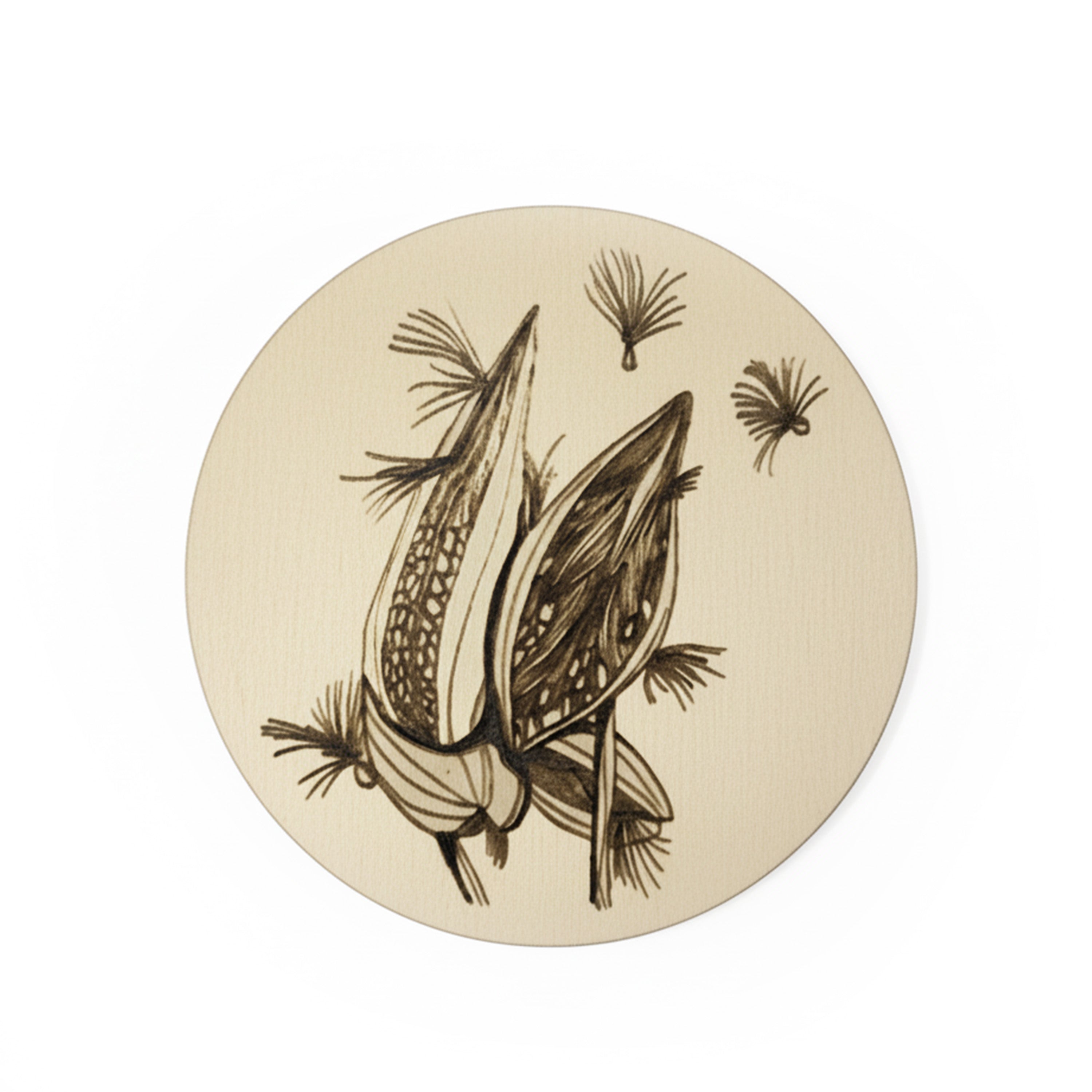 Sous-verres en bois Asclépiade et Monarque - gravés au laser