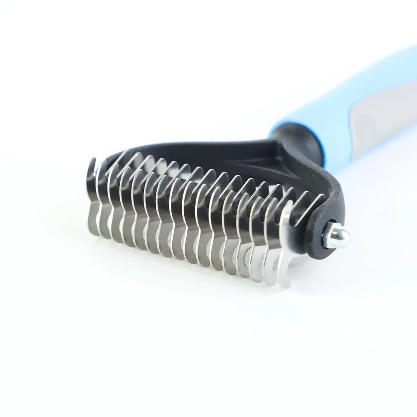 Double-Sided Pet Dematting & Grooming Brush – Stainless Steel Hair Removal Comb for Dogs & Cats | Deshedding Tool