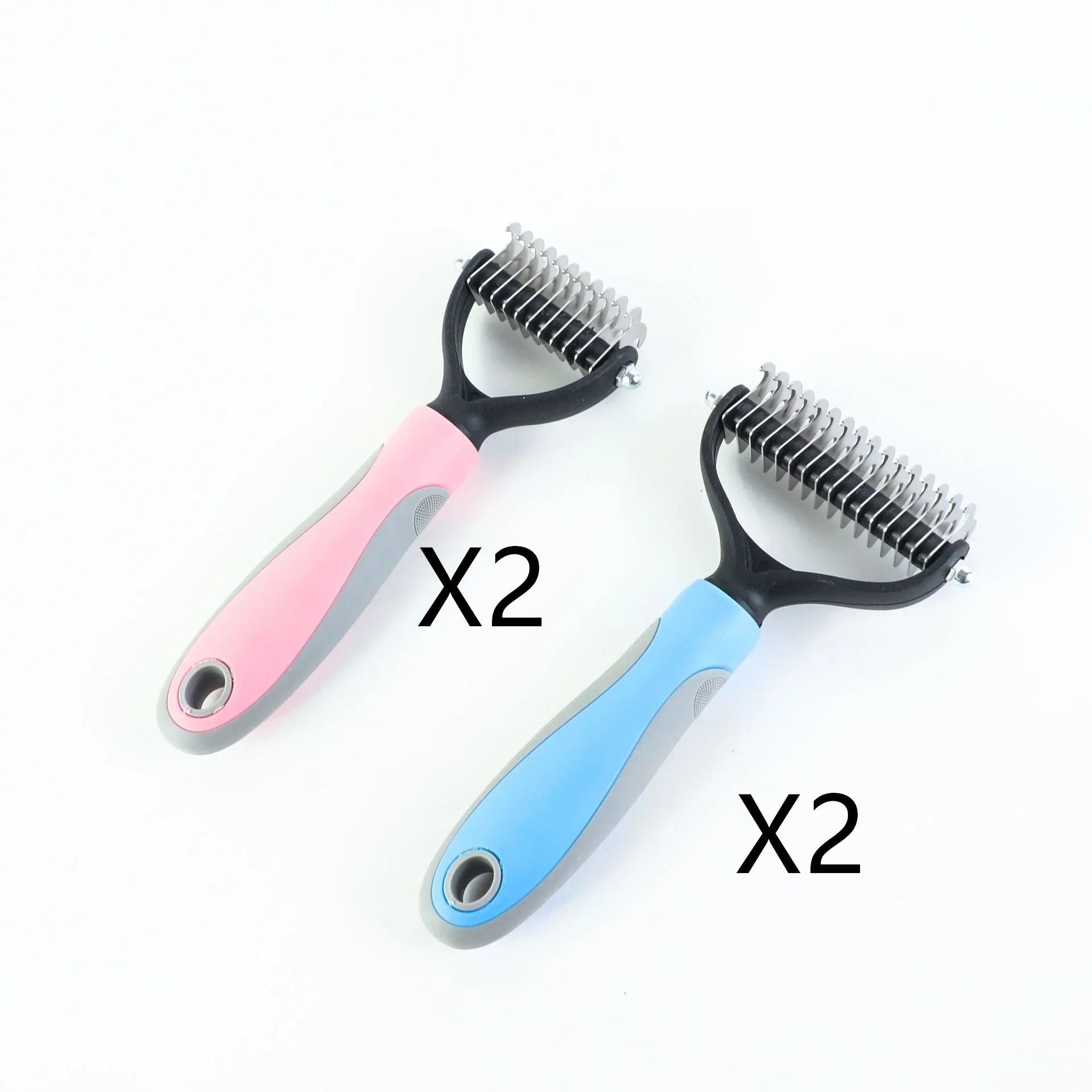 Double-Sided Pet Dematting & Grooming Brush – Stainless Steel Hair Removal Comb for Dogs & Cats | Deshedding Tool