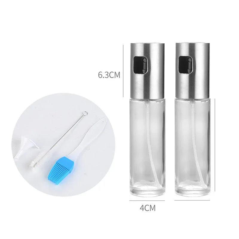 Olive Oil Sprayer Bottle, 304 Stainless Steel and Borosilicate Glass, Fine Mist, Air Fryer and BBQ