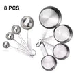 Stainless Steel Measuring Cup & Spoon Set, Stackable Spoons