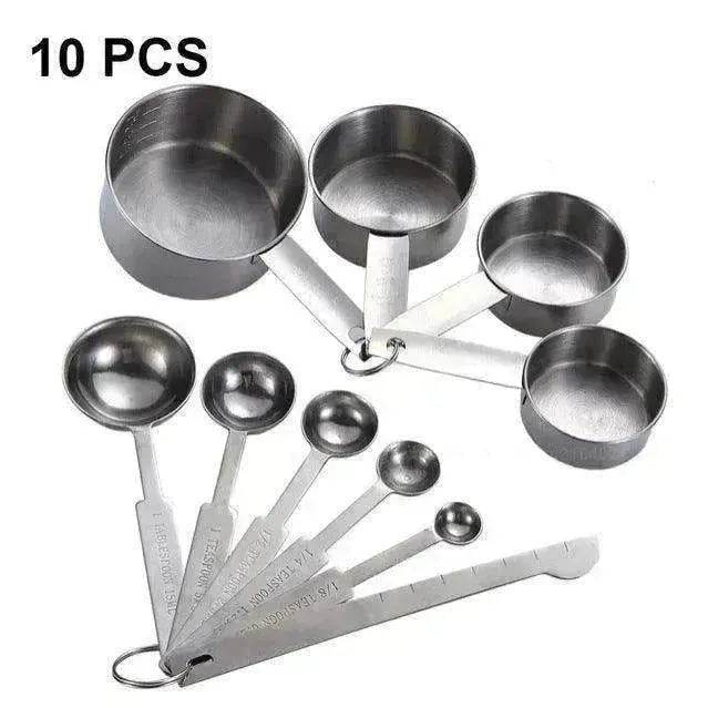 Stainless Steel Measuring Cup & Spoon Set, Stackable Spoons