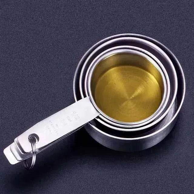 Stainless Steel Measuring Cup & Spoon Set, Stackable Spoons