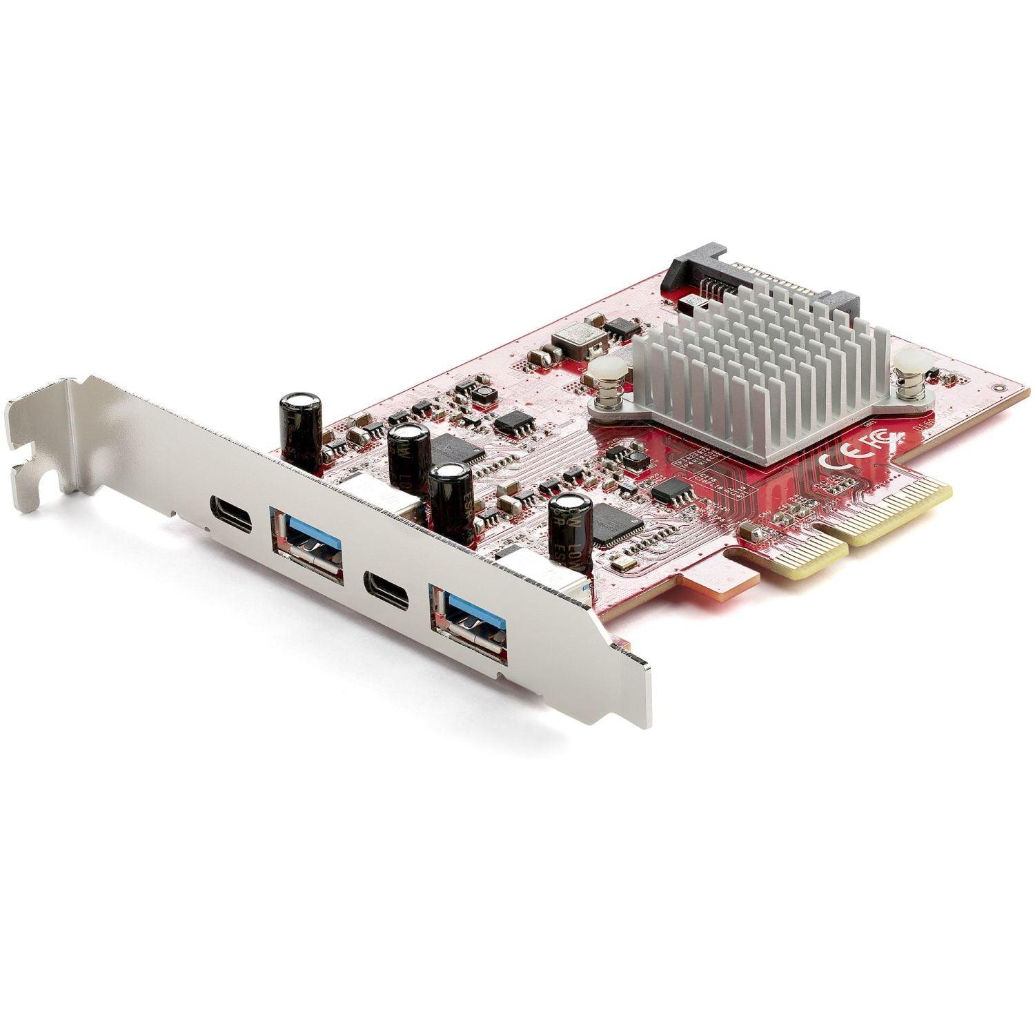 StarTech - 4-Port USB PCIe Card - 10Gbps USB PCI Express Expansion Card with 2 Controllers