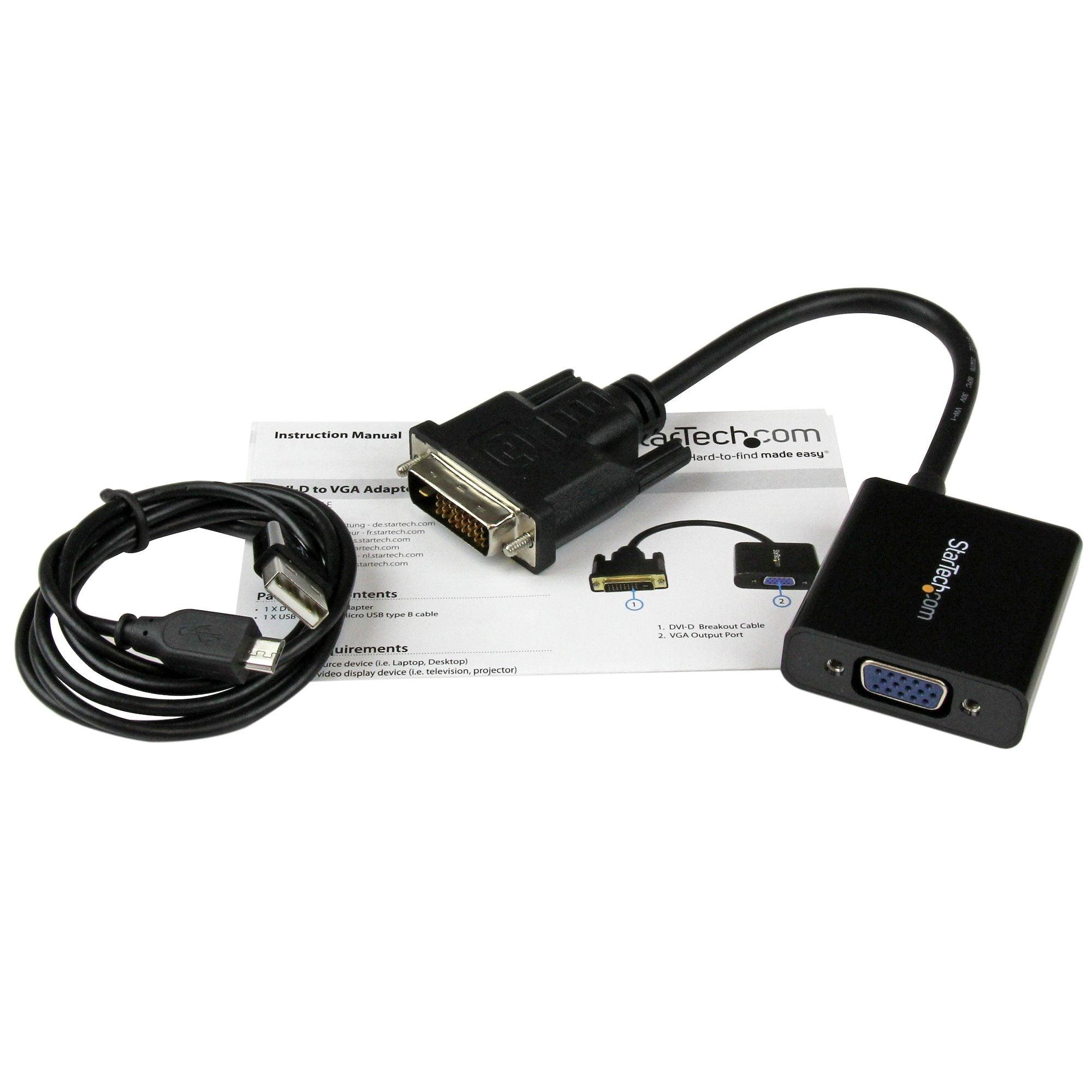 StarTech - Adapter DVI - D Male to VGA Female 1080p - Black