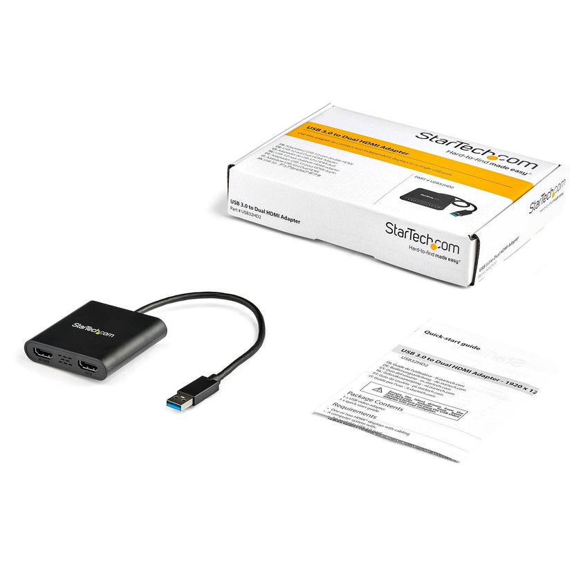 StarTech - Adapter USB-A 30 to Dual HDMI PC - Black